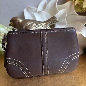 Coach Wristlet in Brown Leather